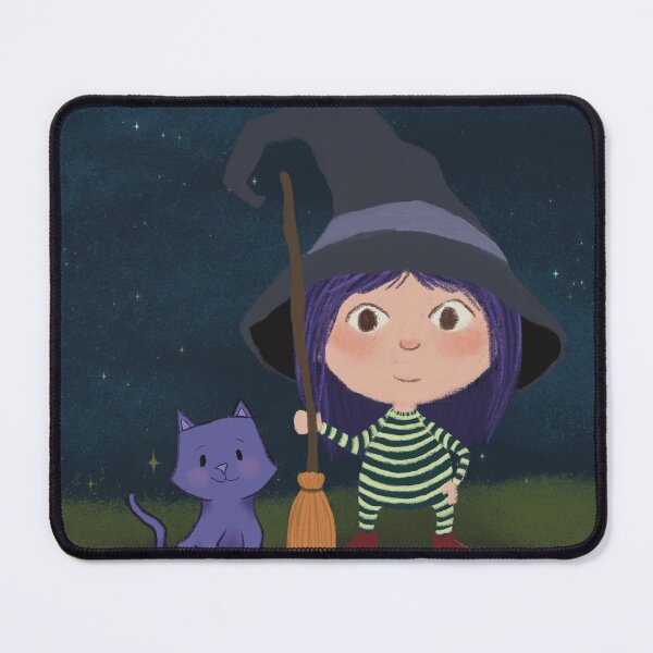 Item preview, Little girl witch with her cat designed and sold by Kimberley Cummings Illustration.
