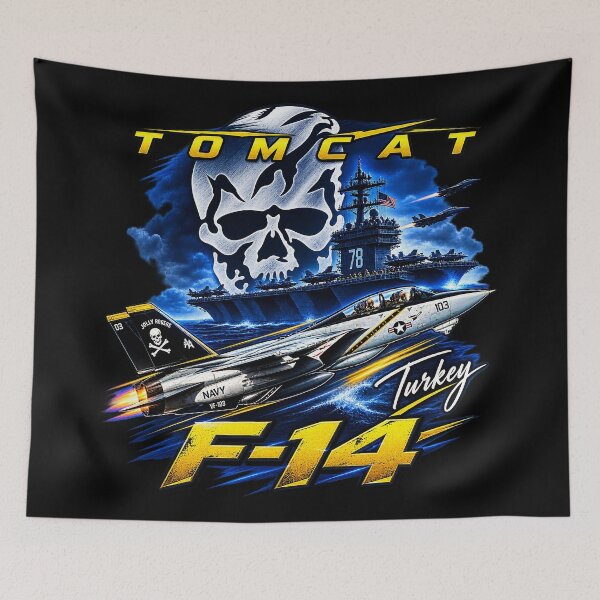 Item preview, F-14 Tomcat Fighter Jet – Jolly Rogers Skull & Aircraft Carrier designed and sold by Aerolovers.