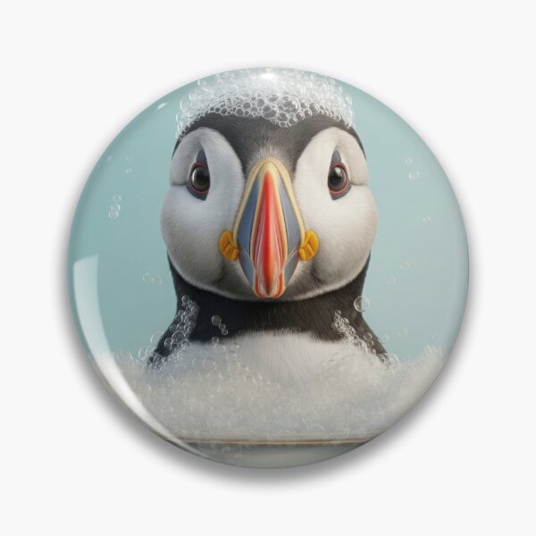 Item preview, Baby Puffin Bubble Bath Cute Nursery Bathroom Wall Art designed and sold by LazyOwlStore.