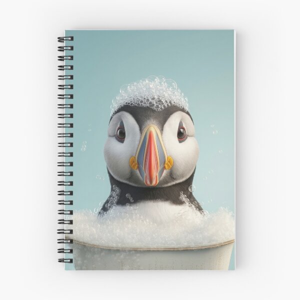 Item preview, Baby Puffin Bubble Bath Cute Nursery Bathroom Wall Art designed and sold by LazyOwlStore.