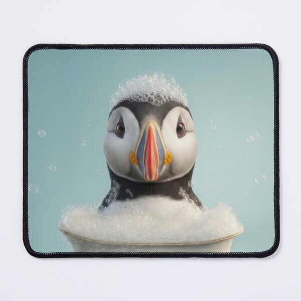 Item preview, Baby Puffin Bubble Bath Cute Nursery Bathroom Wall Art designed and sold by LazyOwlStore.