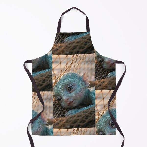 Item preview, Cute Baby Sea Dragon in Fishing Net – Magical Aquatic Fantasy Creature Art designed and sold by Bhaskar Digital Art.