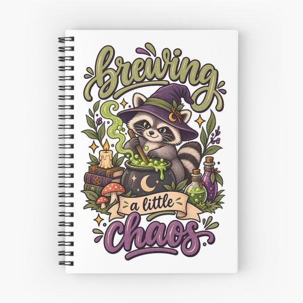 Item preview, Brewing A Little Chaos Raccoon Shirt | Funny Halloween Raccoon Tee | Spooky Season Gift | Halloween Raccoon Shirt designed and sold by Gremlin Hours.