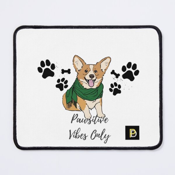 Item preview, Pawsitive Vibes Only Cute Corgi Dog Pun designed and sold by SMinimalist613.