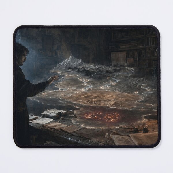 Item preview, Dark Fantasy Wizard and Enchanted World Map | Arcane Library Magic Art | Epic Fantasy Wall Art designed and sold by Element Horizon Studio.