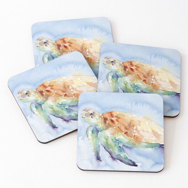 Item preview, Sea Turtle Watercolor, Rust and Teal designed and sold by caracatita75.