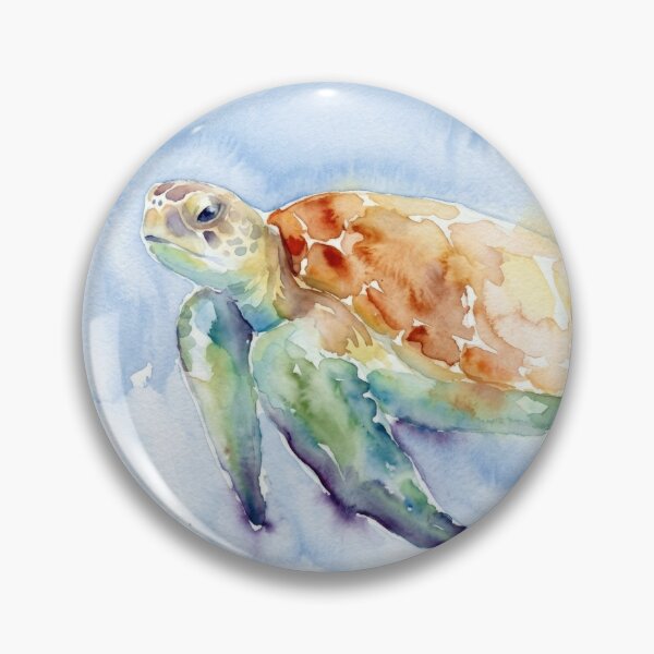 Item preview, Sea Turtle Watercolor, Rust and Teal designed and sold by caracatita75.