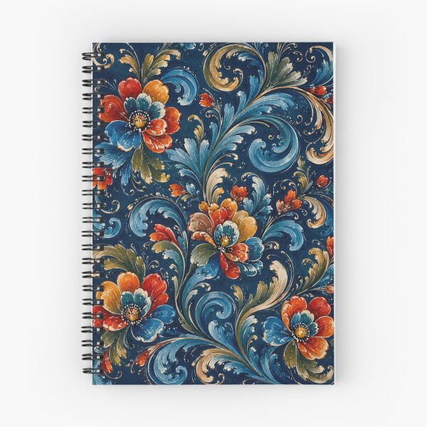 Item preview, Norwegian Blue Telemark Rosemaling ,Rosemaling Blue and Red  designed and sold by Owneysweet.
