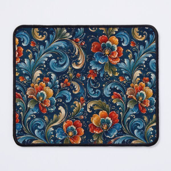 Item preview, Norwegian Blue Telemark Rosemaling ,Rosemaling Blue and Red  designed and sold by Owneysweet.