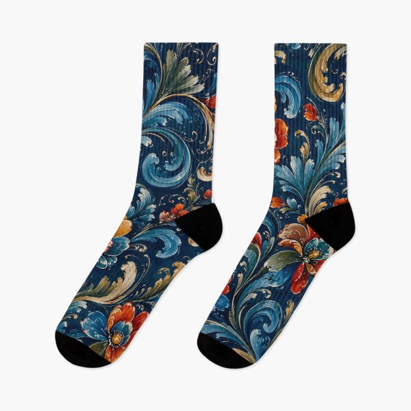 Artikelvorschau, Norwegisches Rosemaling-Öl auf, norwegisches blaues Telemark-Rosemaling entworfen und verkauft von Owneysweet.