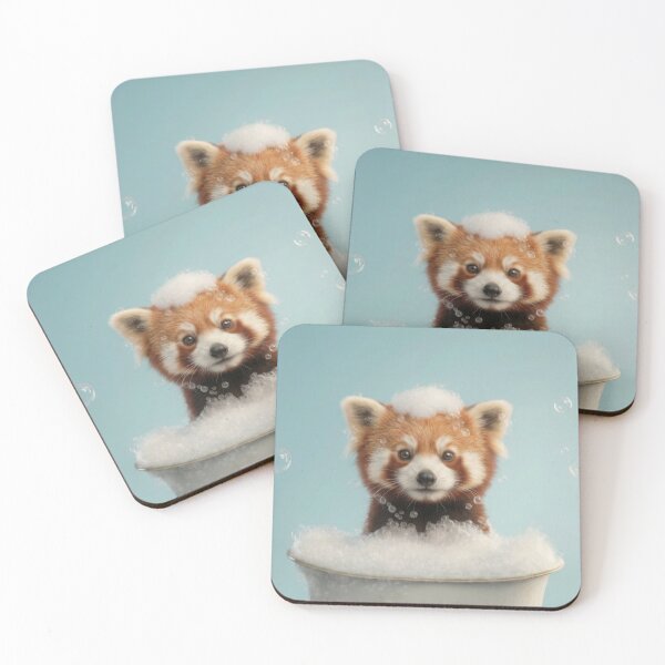 Item preview, Baby Red Panda Bubble Bath Cute Nursery Bathroom Wall Art designed and sold by LazyOwlStore.