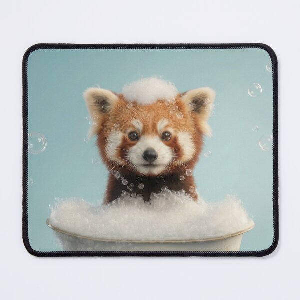 Item preview, Baby Red Panda Bubble Bath Cute Nursery Bathroom Wall Art designed and sold by LazyOwlStore.