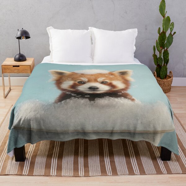 Item preview, Baby Red Panda Bubble Bath Cute Nursery Bathroom Wall Art designed and sold by LazyOwlStore.