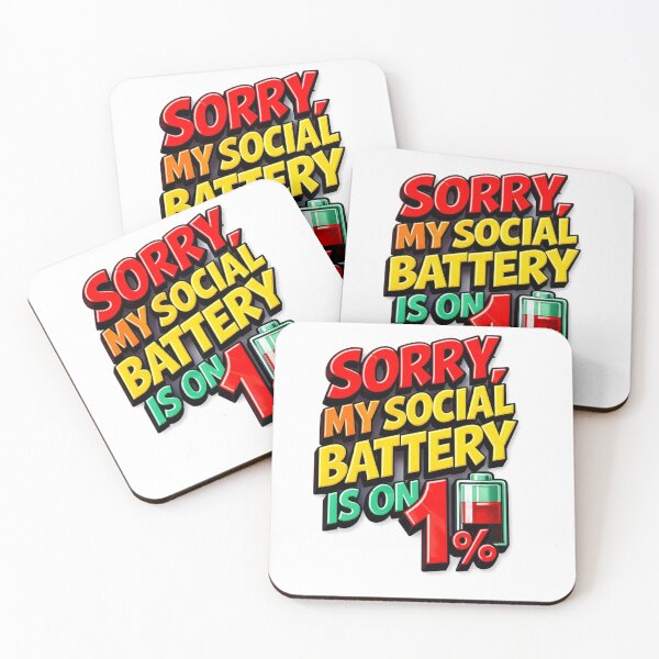 Item preview, Funny Creative Captions / Sorry my social batery is on 1% designed and sold by Creative T-shirts.
