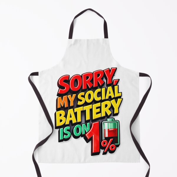 Item preview, Funny Creative Captions / Sorry my social batery is on 1% designed and sold by Creative T-shirts.