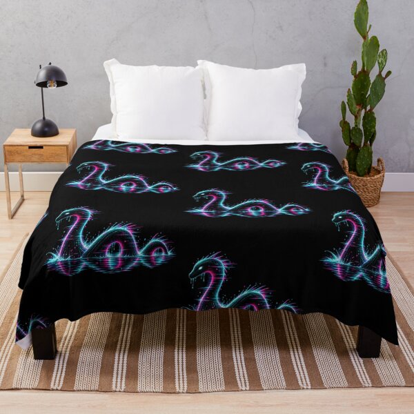 Item preview, Lochness Monster – Neon Glitch Cryptid designed and sold by JupiterGlitchEmpire.