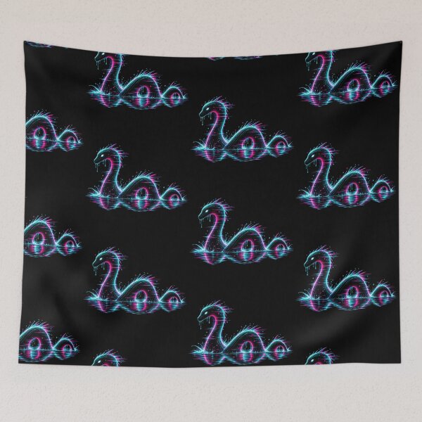 Item preview, Lochness Monster – Neon Glitch Cryptid designed and sold by JupiterGlitchEmpire.
