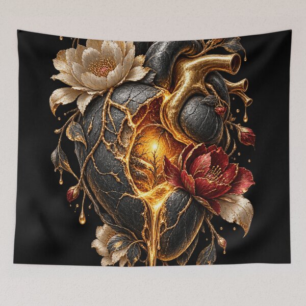 Item preview, Heart of Gold — Gilded Botanical Anatomical Art designed and sold by RenderSpace.