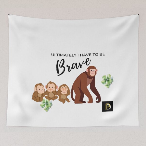 Item preview, Ultimately I Have To Be Brave Cute Monkey Family designed and sold by SMinimalist613.