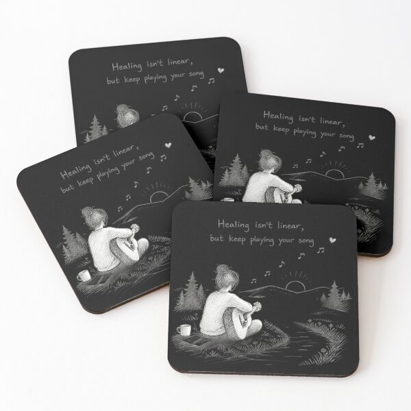 Item preview, Healing Isn’t Linear Quote – Mental Health & Self Care Inspirational Design designed and sold by ManggaeJM.
