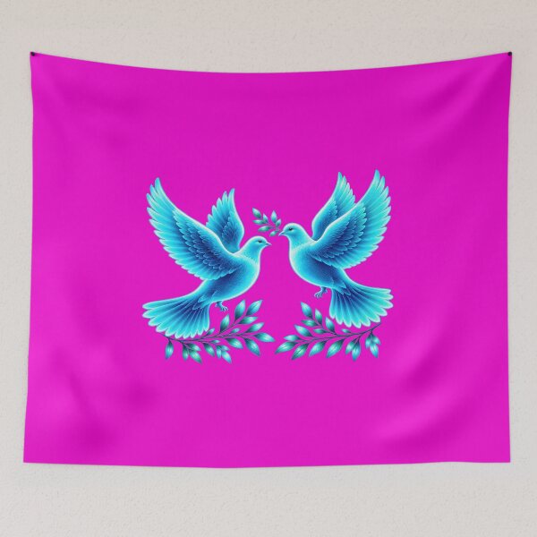 Item preview, Glowing Blue Doves of Peace designed and sold by MagicCrystal.