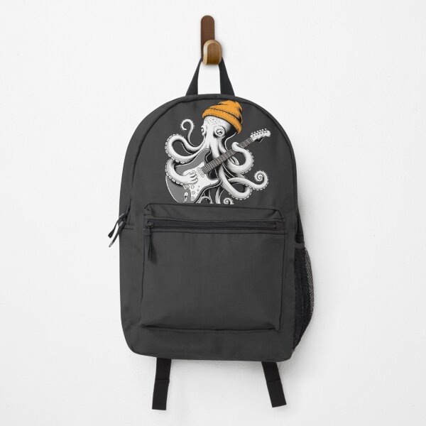 Item preview, Rockstar Octopus with Guitar and Orange Beanie – Music Sea Art designed and sold by ZyxDes.