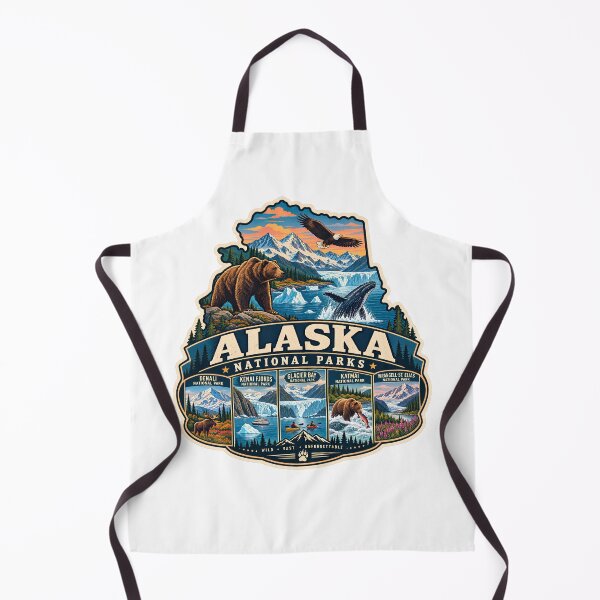 Item preview, Alaska National Parks Vintage Map Badge Denali Kenai Fjords Katmai Glacier Bay designed and sold by LittleArij.