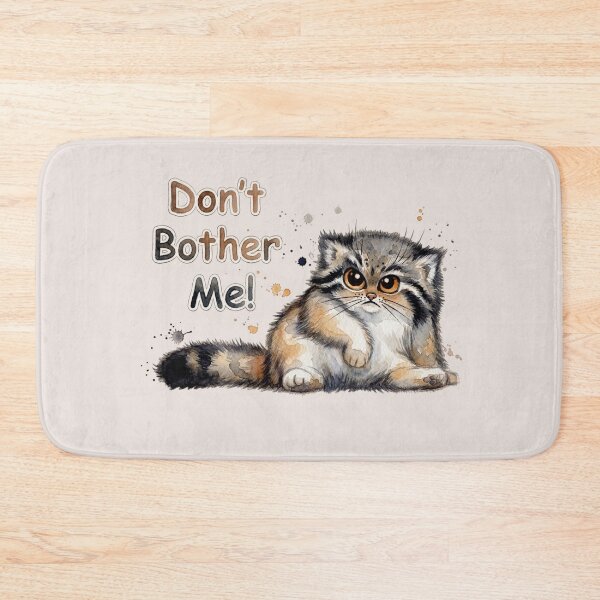 Item preview, Don't Bother Me - Grumpy Watercolor Pallas Cat designed and sold by PawtopiaArt.