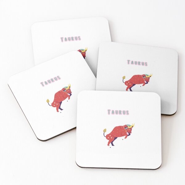 Item preview, Cute Taurus Star Sign Red Bull Aesthetic Zodiac Illustration designed and sold by By The Moon.