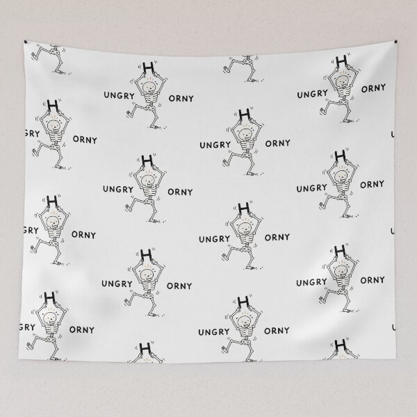 Item preview, Hungry Or Horny Skeleton Halloween Meme designed and sold by MonkiFlipp.