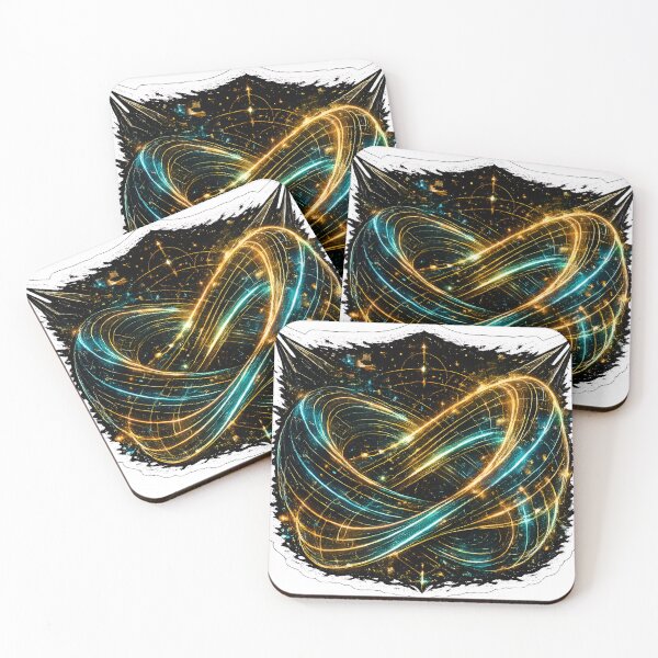 Item preview, Cyberpunk Infinity Loop Golden Cosmic Art designed and sold by RiteshCenter .