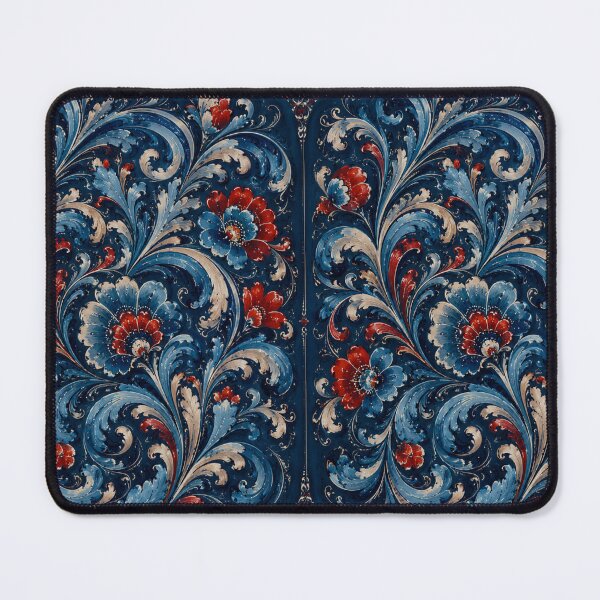 Item preview, Norwegian Blue Telemark Rosemaling ,Rosemaling Blue and Red  designed and sold by Owneysweet.