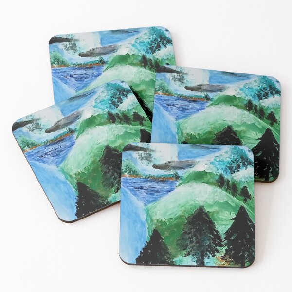 Item preview, Green Mountains with Waterfall designed and sold by Aquamarineelle.