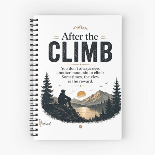Item preview, After the Climb – Sometimes the View Is the Reward | Mountain Hiking Inspirational Quote designed and sold by DesignerThreads.