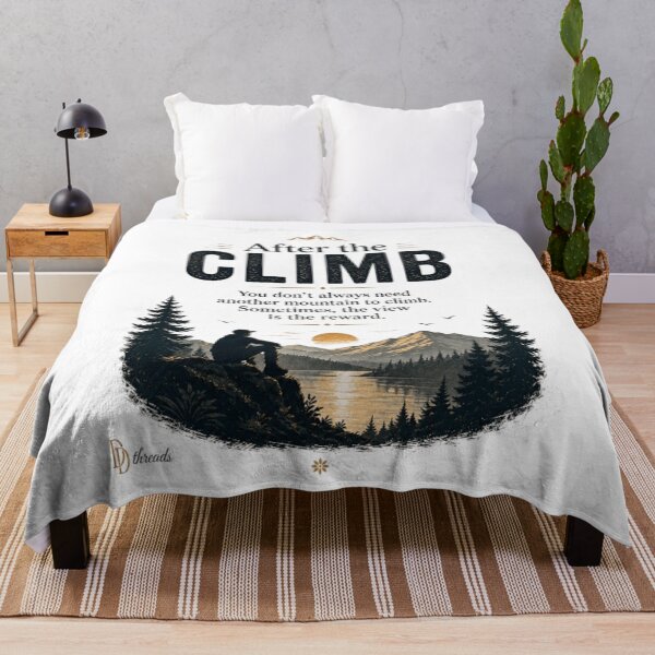 Item preview, After the Climb – Sometimes the View Is the Reward | Mountain Hiking Inspirational Quote designed and sold by DesignerThreads.
