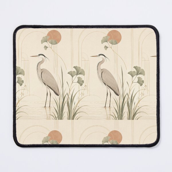 Item preview, Quiet Heron – Minimal Art Deco Nature Design designed and sold by Coverify.