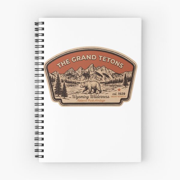 Item preview, The Grand Tetons Wyoming Wilderness Vintage Grizzly Bear Mountain Badge designed and sold by LittleArij.