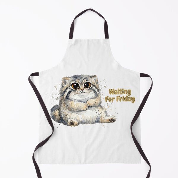 Item preview, Waiting For Friday - Cute Watercolor Pallas Cat designed and sold by PawtopiaArt.
