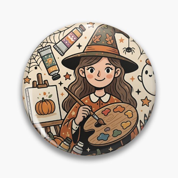 Item preview, Spooky Art Teacher Halloween Witch Paintbrush School Gift designed and sold by LuminoSky Creations.