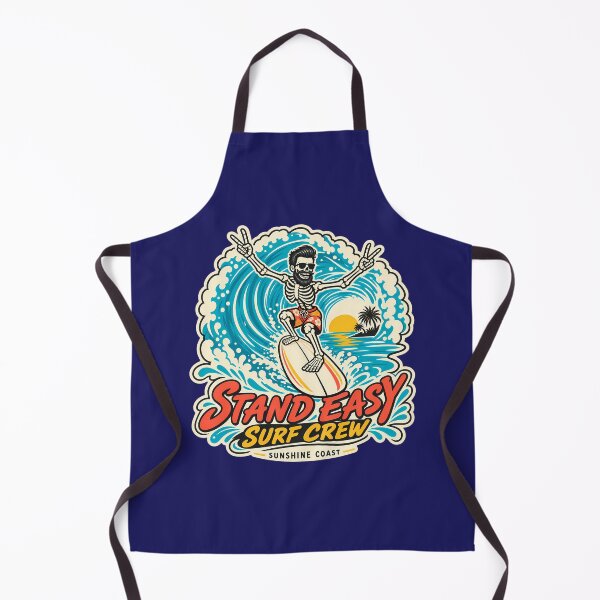 Item preview, Stand Easy Surf Crew Retro Surfing Skeleton Design designed and sold by Bombergirls.