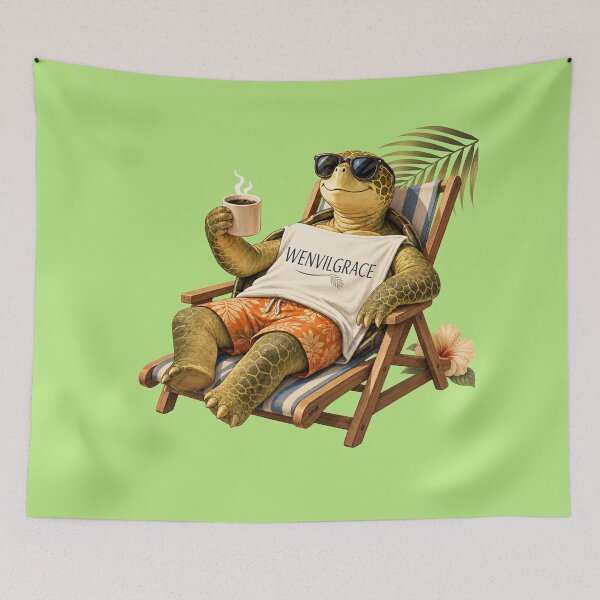 Item preview, Beach Chair Turtle Gift designed and sold by Wenvilgrace.