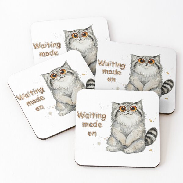 Item preview, Watercolor Pallas Cat Waiting Mode On designed and sold by PawtopiaArt.