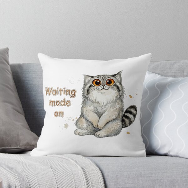 Item preview, Watercolor Pallas Cat Waiting Mode On designed and sold by PawtopiaArt.