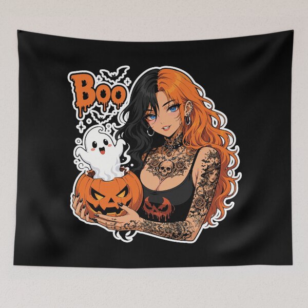 Item preview, Jack O Lantern Anime Girl designed and sold by GhoulishGraphX.