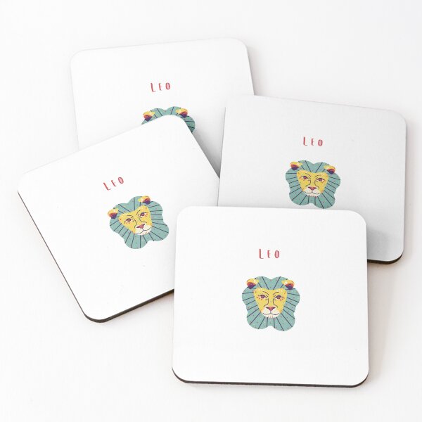 Item preview, Cute Leo Star Sign Lion Face Aesthetic Teal Zodiac Illustration designed and sold by By The Moon.