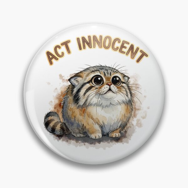 Item preview, Watercolor Pallas Cat Act Innocent designed and sold by PawtopiaArt.