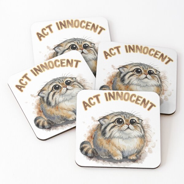 Item preview, Watercolor Pallas Cat Act Innocent designed and sold by PawtopiaArt.