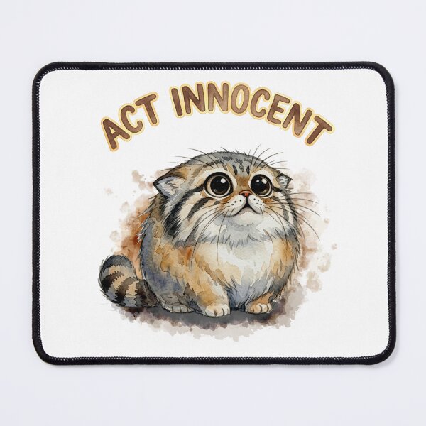 Item preview, Watercolor Pallas Cat Act Innocent designed and sold by PawtopiaArt.