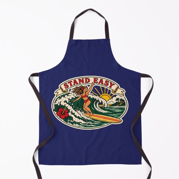 Item preview, Stand Easy Surf Crew - Vintage Surfing Girl and Hibiscus - Noosa designed and sold by Bombergirls.