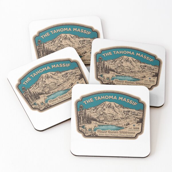 Item preview, Mount Rainier Tahoma Massif Washington Vintage Mountain Goat Alpine Badge designed and sold by LittleArij.